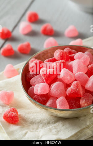 Sweed Red Heart Shaped Candy für Valetine Tag Stockfoto