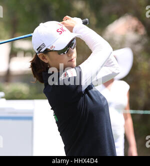 RANCHO MIRAGE, Kalifornien - 4. April 2015: Na Yeon Choi von Südkorea auf ANA-Inspiration-Golf-Turnier auf der LPGA Tour, 4. April 2015 in der Mi Stockfoto