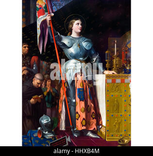 Jeanne d ' Arc bei der Krönung von Karl VII. in Reims. Gemälde von Jean Auguste Dominique Ingres, Öl auf Leinwand, 1854 Stockfoto