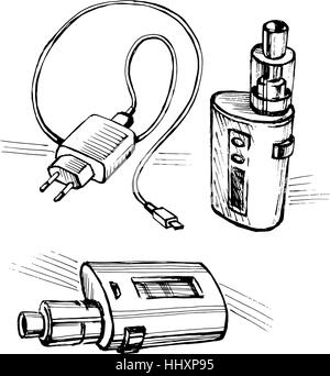 Elektronische Zigarette USB Kabel kostenlos Stock Vektor