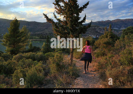 Wandern rund um See Sant Llorenc de Montgai Stockfoto