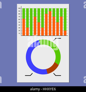 Finanzielle Infografik zu dokumentieren. Infochart Daten, Statistik Grafik Wirtschaftsbericht. Vektor-illustration Stockfoto