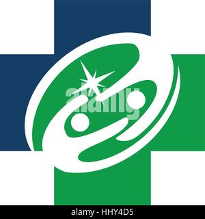 Hand und gesunde Pflege zu überqueren Stock Vektor