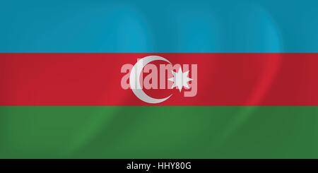Vektor-Bild der wehende Flagge Aserbaidschan Stock Vektor