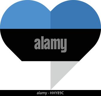 Vektor-Bild der Flagge Estland Flaches Herz Stock Vektor