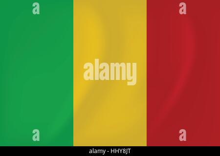 Vektor-Bild der wehende Flagge Mali Stock Vektor