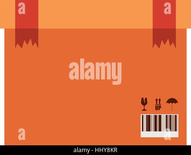 versiegelte Verpackungsklebeband in Karton mit Box Cover-Vektor-illustration Stock Vektor