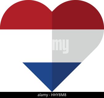 Vektor-Bild der Niederlande Flaches Herz Flagge Stock Vektor
