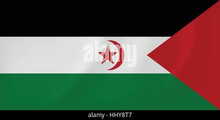 Vektor-Bild der Sahrawi arabischen wehende Flagge Stock Vektor