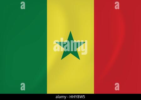 Vektor-Bild der wehende Flagge Senegal Stock Vektor