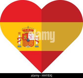 Vektor-Bild der Flagge Spanien Flaches Herz Stock Vektor
