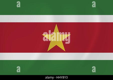 Vektor-Bild die wehende Flagge Surinam Stock Vektor