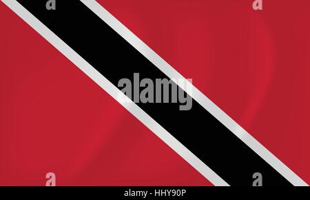 Vektor-Bild von der Trinidad und Tobago wehende Flagge Stock Vektor