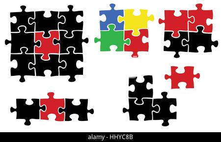 Puzzle-Teile isoliert Stock Vektor