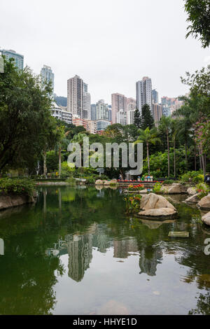 Der See im Hong Kong park Stockfoto