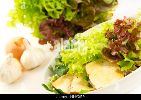 Lebensmittel, Nahrungsmittel, Zwiebeln, vegetarisch, Feldsalat, Salat, Nahrung, Nahrungsmittel, Ernährung, Stockfoto