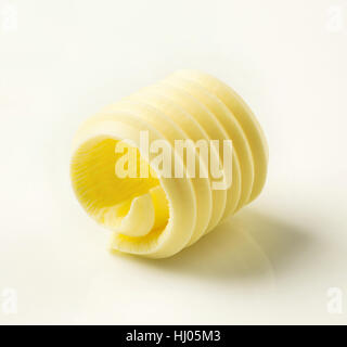 Lebensmittel, Nahrungsmittel, ledig, Closeup, Bit, Ausbreitung, Studio, eins, rollte, locken, Molkerei, Stockfoto