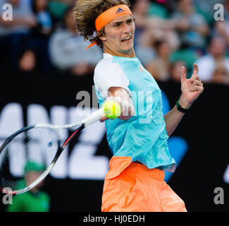 Melbourne, Australien. 21. Januar 2017. Alexander Zverev of Germany bei der 2017 Australian Open in Melbourne Park in Melbourne, Credit: Frank Molter/Alamy Live-Nachrichten Stockfoto