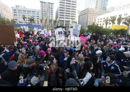 ALos Angeles ca. 21. Januar 2017. Atmosphäre, an Frauen in März Los Angeles in die Innenstadt von Los Angeles In Kalifornien am 21. Januar 2017. Bildnachweis: Faye lernen/Medien Punch/Alamy Live-Nachrichten Stockfoto