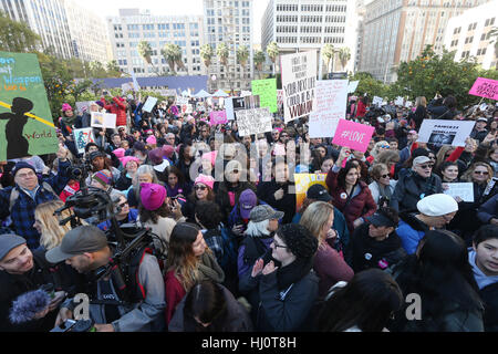ALos Angeles ca. 21. Januar 2017. Atmosphäre, an Frauen in März Los Angeles in die Innenstadt von Los Angeles In Kalifornien am 21. Januar 2017. Bildnachweis: Faye lernen/Medien Punch/Alamy Live-Nachrichten Stockfoto