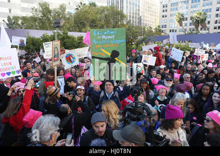 ALos Angeles ca. 21. Januar 2017. Atmosphäre, an Frauen in März Los Angeles in die Innenstadt von Los Angeles In Kalifornien am 21. Januar 2017. Bildnachweis: Faye lernen/Medien Punch/Alamy Live-Nachrichten Stockfoto