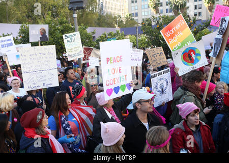 ALos Angeles ca. 21. Januar 2017. Atmosphäre, an Frauen in März Los Angeles in die Innenstadt von Los Angeles In Kalifornien am 21. Januar 2017. Bildnachweis: Faye lernen/Medien Punch/Alamy Live-Nachrichten Stockfoto