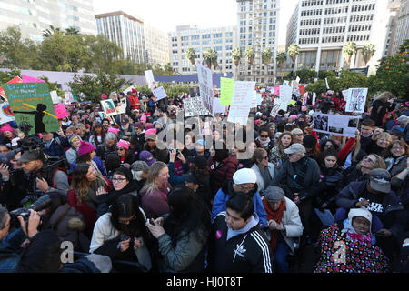 ALos Angeles ca. 21. Januar 2017. Atmosphäre, an Frauen in März Los Angeles in die Innenstadt von Los Angeles In Kalifornien am 21. Januar 2017. Bildnachweis: Faye lernen/Medien Punch/Alamy Live-Nachrichten Stockfoto