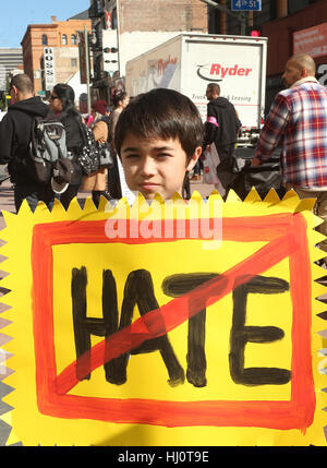 ALos Angeles ca. 21. Januar 2017. Atmosphäre, an Frauen in März Los Angeles in die Innenstadt von Los Angeles In Kalifornien am 21. Januar 2017. Bildnachweis: Faye lernen/Medien Punch/Alamy Live-Nachrichten Stockfoto