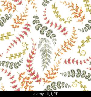 Dekorative ornamentale nahtlose Frühling Muster. Endlose elegante Textur mit Blättern. Kartenplatzhaltern Sie für Design Stoff, Hintergründe, Geschenkpapier, Paket, Abdeckungen Stock Vektor