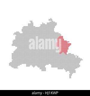 Pixel Karte Berliner Bezirke: Hellersdorf Stockfoto