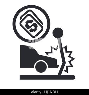 Vektor-Illustration der einzelnen isolierten Crash-Auto-Symbol Stockfoto