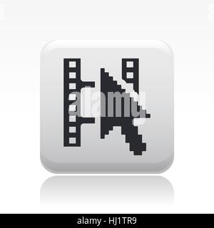 Vektor-Illustration der einzelnen isolierten video Web playericon Stockfoto