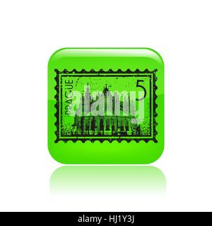 Vektor-Illustration der einzelnen isolierten Prag-Symbol Stockfoto