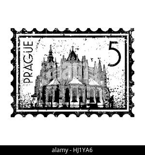 Vektor-Illustration der einzelnen isolierten Prag-Symbol Stockfoto