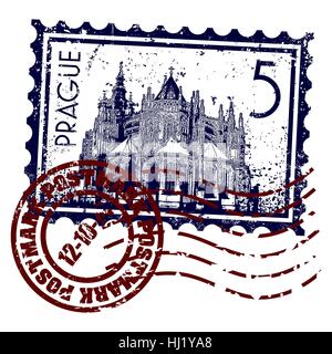 Vektor-Illustration der einzelnen isolierten Prag-Symbol Stockfoto