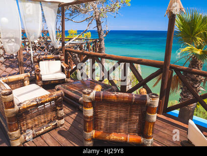 Balkon, beliebte touristische Resort Insel Zakynthos, Griechenland Stockfoto