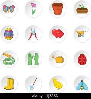 Frühling Icons set Stock Vektor