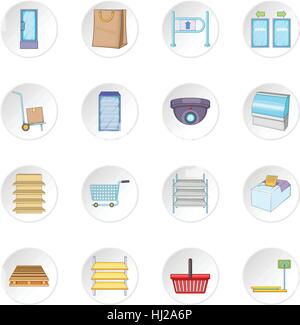Supermarkt Icons set Stock Vektor