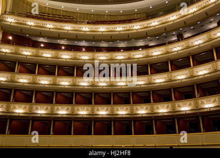 Wien, Österreich - 2. Januar 2016: Innenraum der Wiener Staatsoper, Wiener Staatsoper Stockfoto