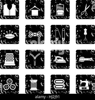 Nähen Icons set Stock Vektor