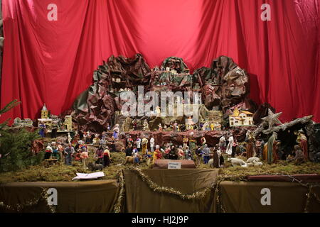 Krippe oder Hort in einer katholischen Kirche, Nizza, Alpes Maritimes, Côte d ' Azur, Frankreich Stockfoto