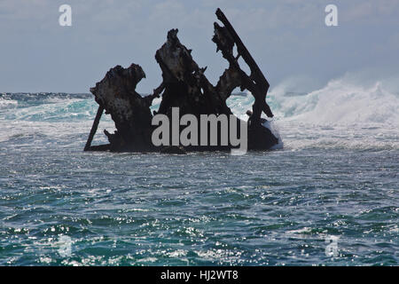 Pointe d ' Esny, Schiffswrack Stockfoto