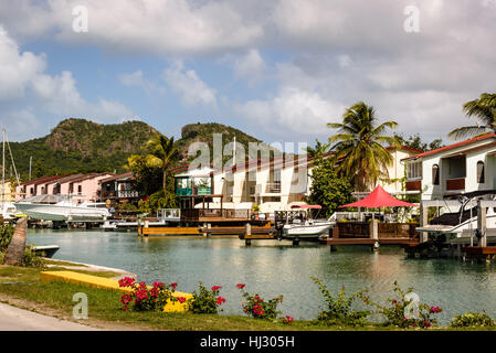 Villen, Jolly Harbour Marina, Antigua Stockfoto