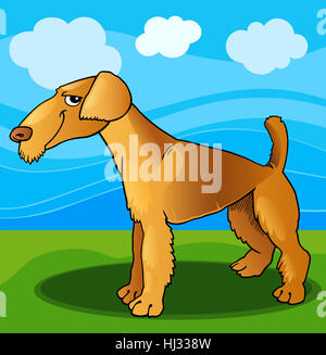 Haustier, Hund, Illustration, Terrier, reinrassig, Cartoon, Comic, Park, Grafik, Stockfoto