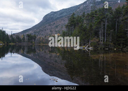 Greeley Teiche Scenic Area - obere Greeley Teich in den White Mountains, New Hampshire USA an einem trüben Herbsttag. Stockfoto