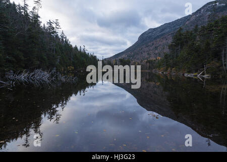 Greeley Teiche Scenic Area - obere Greeley Teich in den White Mountains, New Hampshire USA an einem trüben Herbsttag. Stockfoto