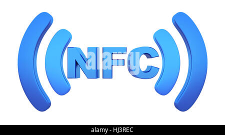 -Symbol Nahfeldkommunikation (NFC). 3D illustration Stockfoto