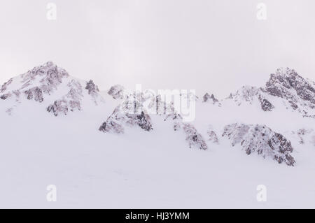 Senjojiki Cirque in den Zentralalpen Japans in der Wintersaison. Stockfoto