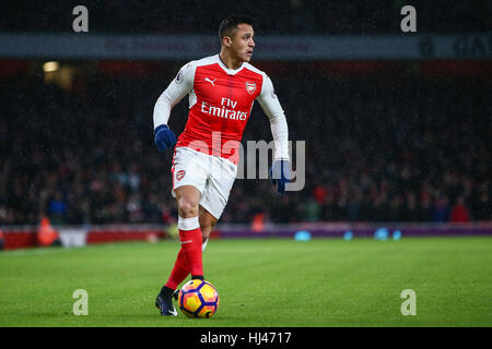 Alexis Sanchez von Arsenal in der Premier-League-Spiel zwischen Arsenal und Crystal Palace im Emirates Stadium in London gesehen. 1. Dezember 2017. NUR ZUR REDAKTIONELLEN VERWENDUNG Stockfoto