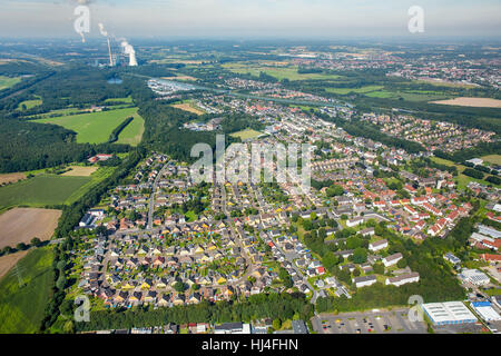 Bergkamen-Siedlung Schlägelstraße, Minenarbeiter Siedlung für Werne ich / II Mine, Bergarbeiter Siedlung, Zeche Häuser Stockfoto